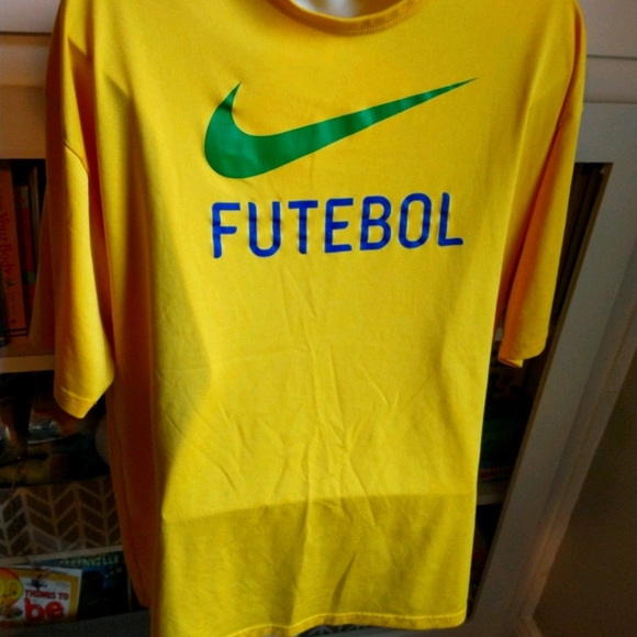 Nike Shirts | Nike Futebol Yellow Shirt Sz M | Poshmark